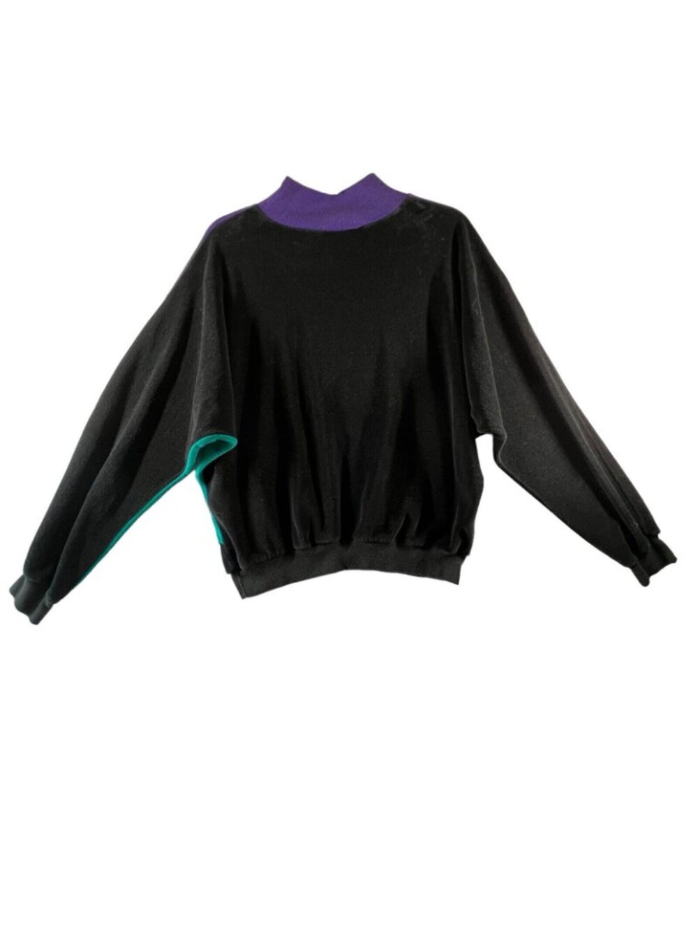 Vtg Y2K Velour Colorblock Top Track Suit Lg Purple Green Sweatshirt USA - Picture 2 of 7